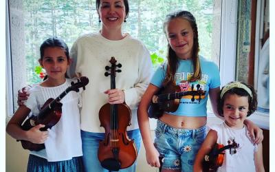 Clase de violin en Pirineos